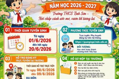 THÔNG BÁO TUYỂN SINH LỚP 6 NĂM HỌC 2026-2027